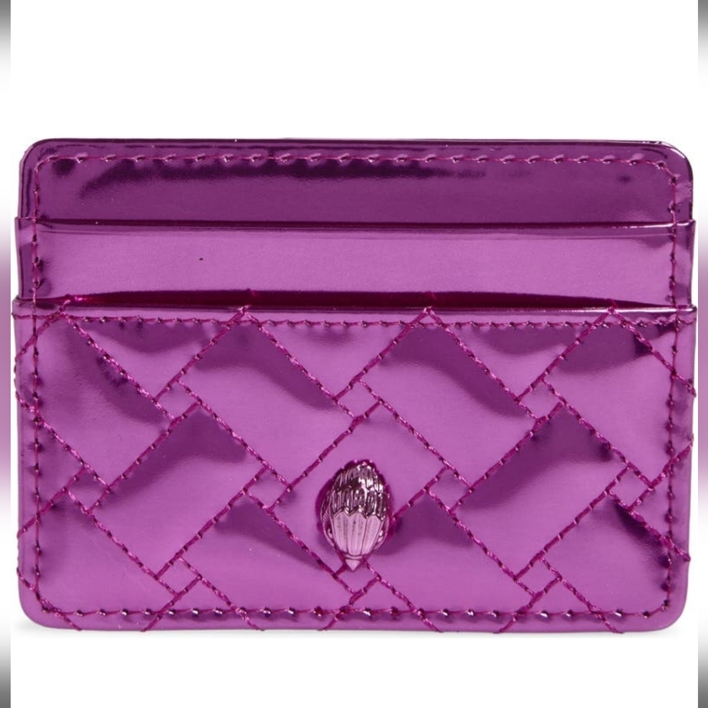 Kurt Geiger Kensington Fuschia Quilted Card Holder, NWT In Box